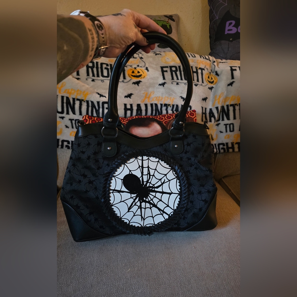 Chic Black and White Spider Web Tote